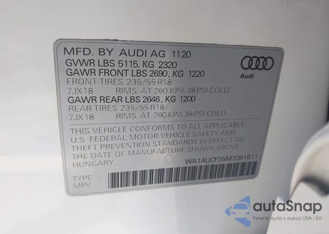 2021 Audi Q3 Premium 40 Tfsi Quattro Tiptronic из США, поврежденный, VIN WA1AUCF35M1061611